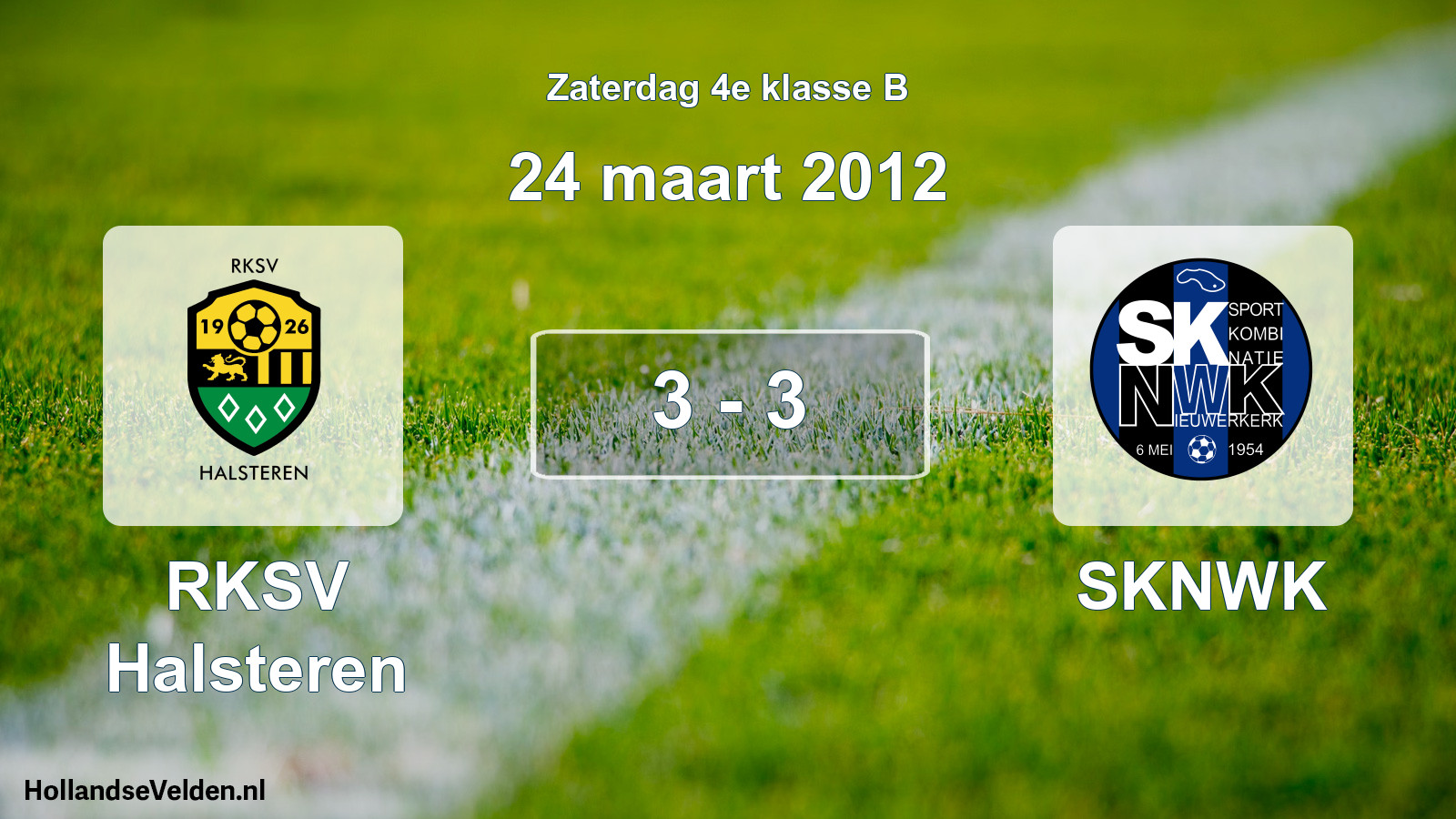 Total number of matches played: RKSV Halsteren - SKNWK 3 - 3 (24 March 2012)