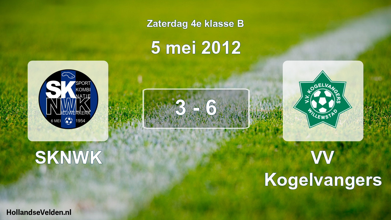 Total number of matches played: SKNWK - VV Kogelvangers 3 - 6 (5 May 2012)