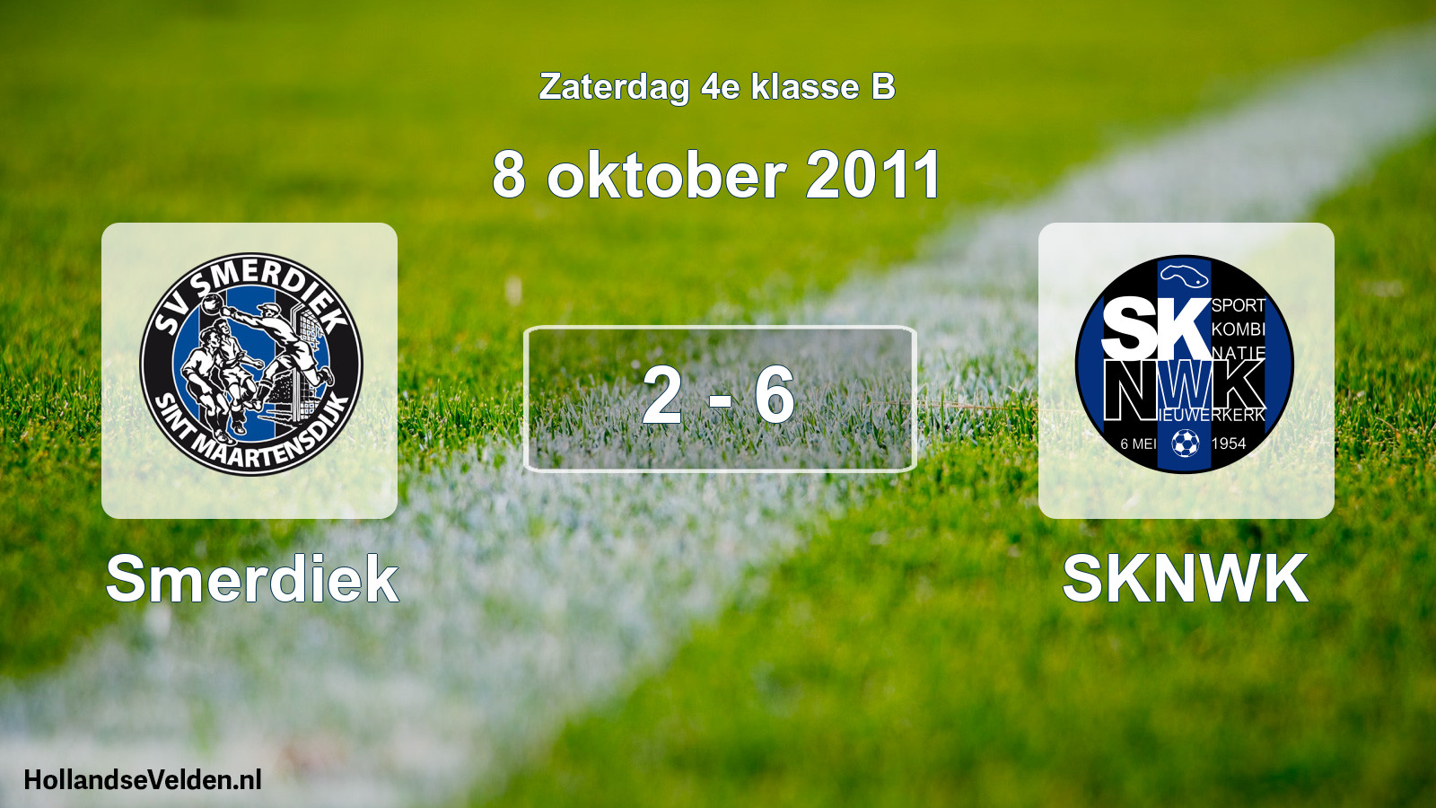 Total number of matches played: Smerdiek - SKNWK 2 - 6 (8 October 2011)