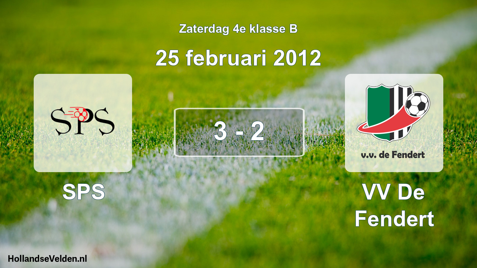 Total number of matches played: SPS - VV De Fendert 3 - 2 (25 February 2012)