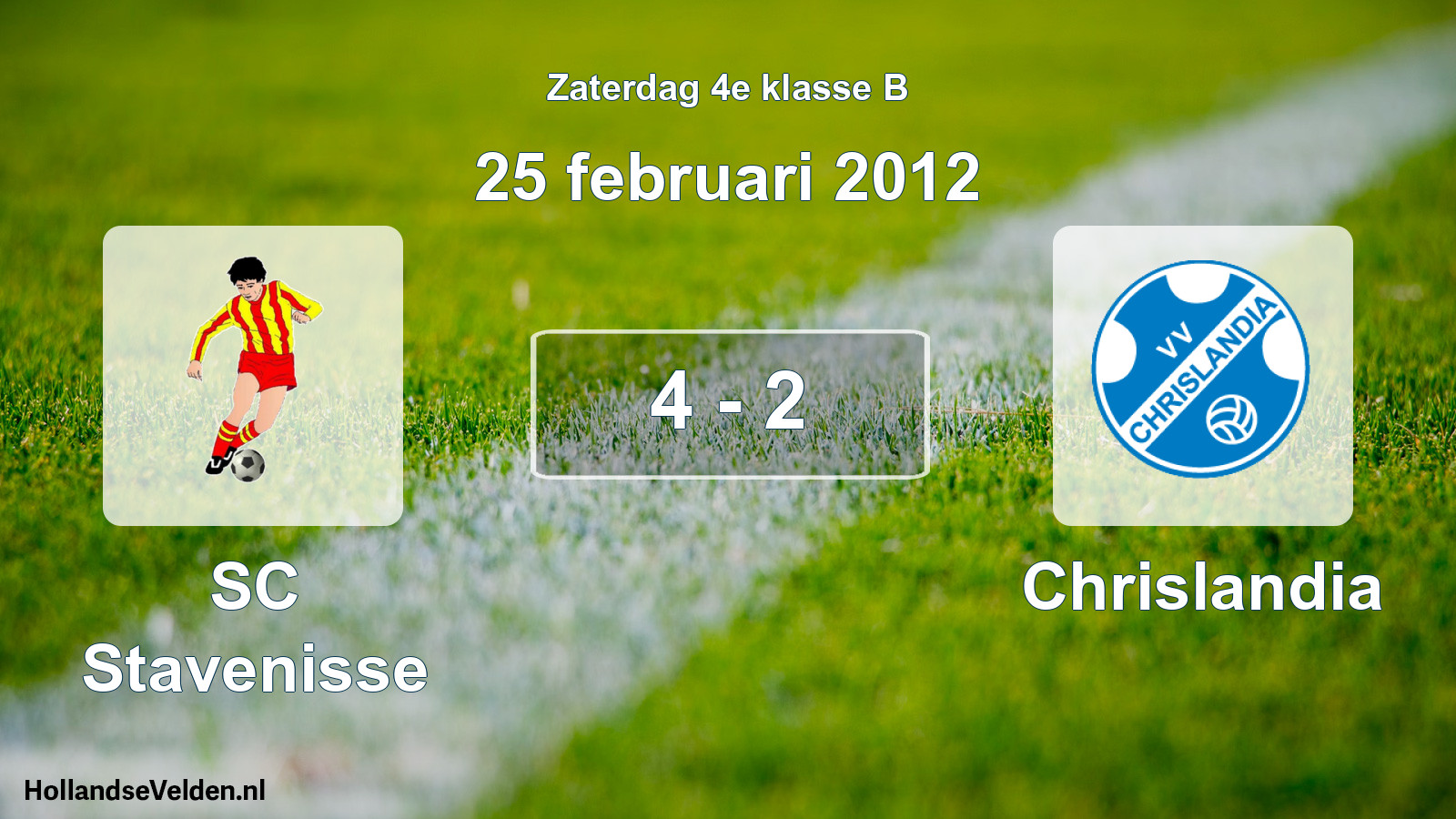 Total number of matches played: SC Stavenisse - Chrislandia 4 - 2 (25 February 2012)