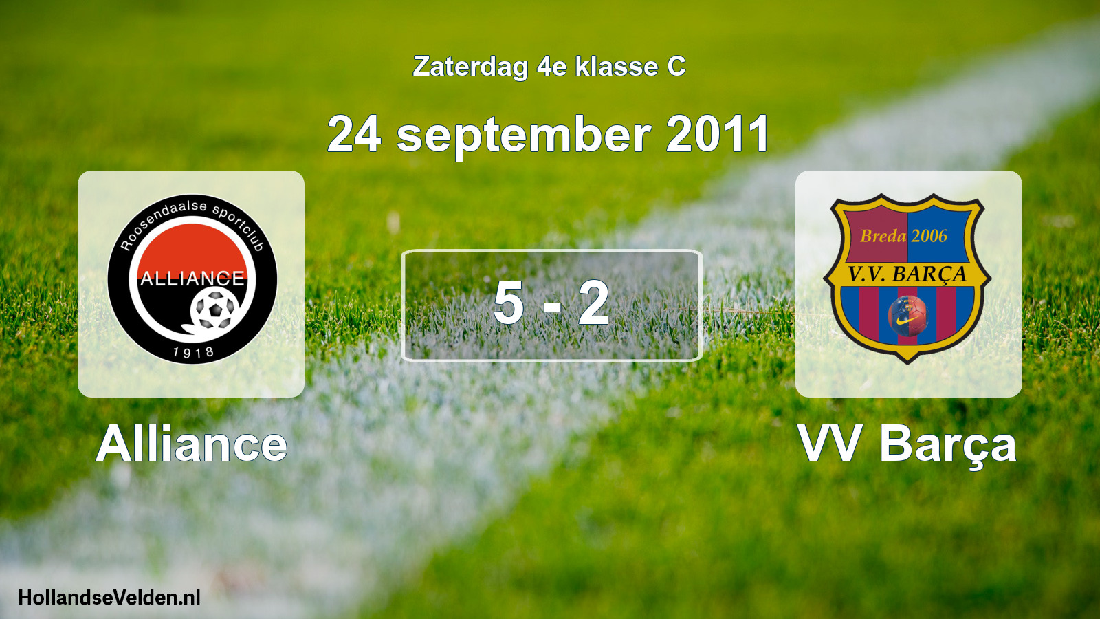Total number of matches played: Alliance - VV Barça 5 - 2 (24 September 2011)