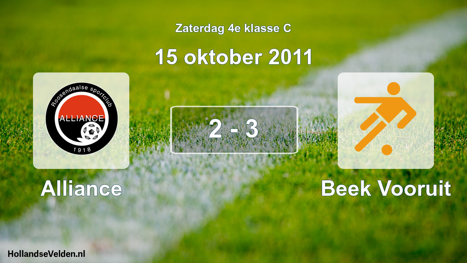 Total number of matches played: Alliance - Beek Vooruit 2 - 3 (15 October 2011)