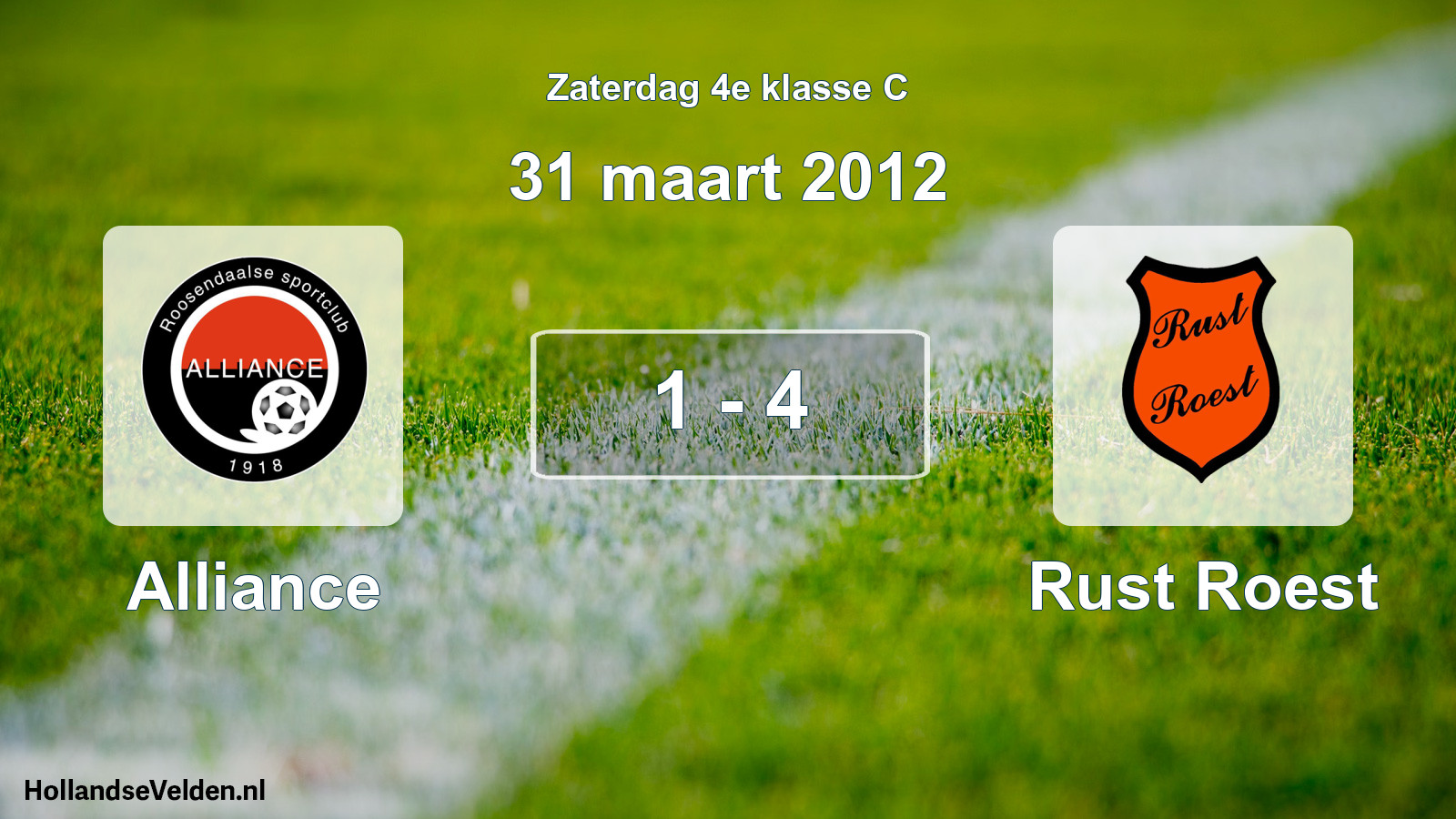 Total number of matches played: Alliance - Rust Roest 1 - 4 (31 March 2012)