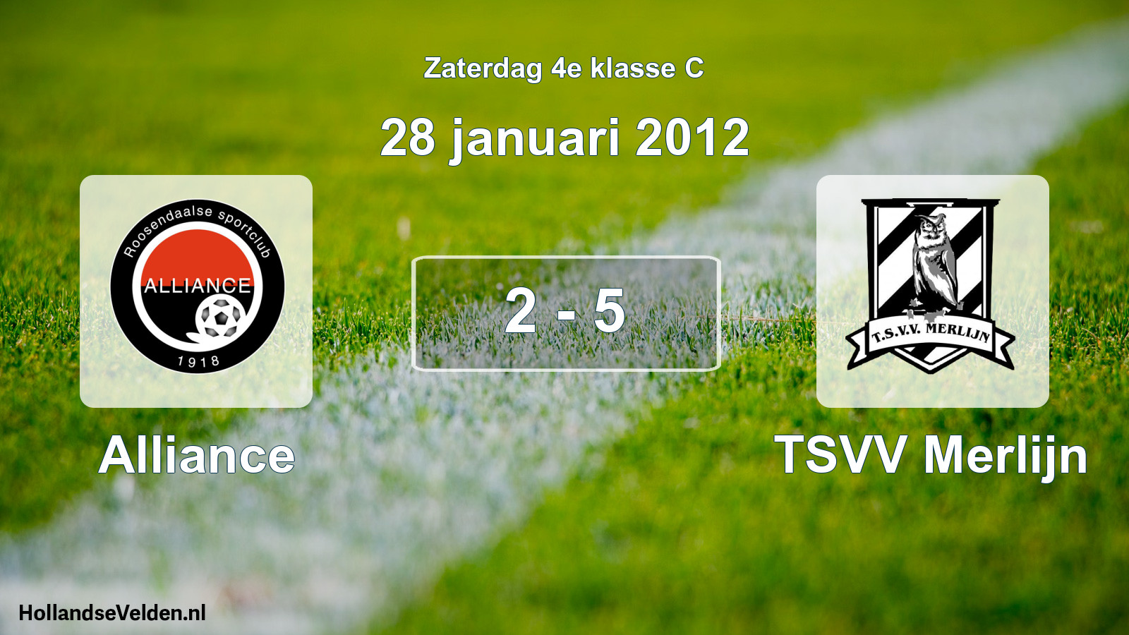 Total number of matches played: Alliance - TSVV Merlijn 2 - 5 (28 January 2012)