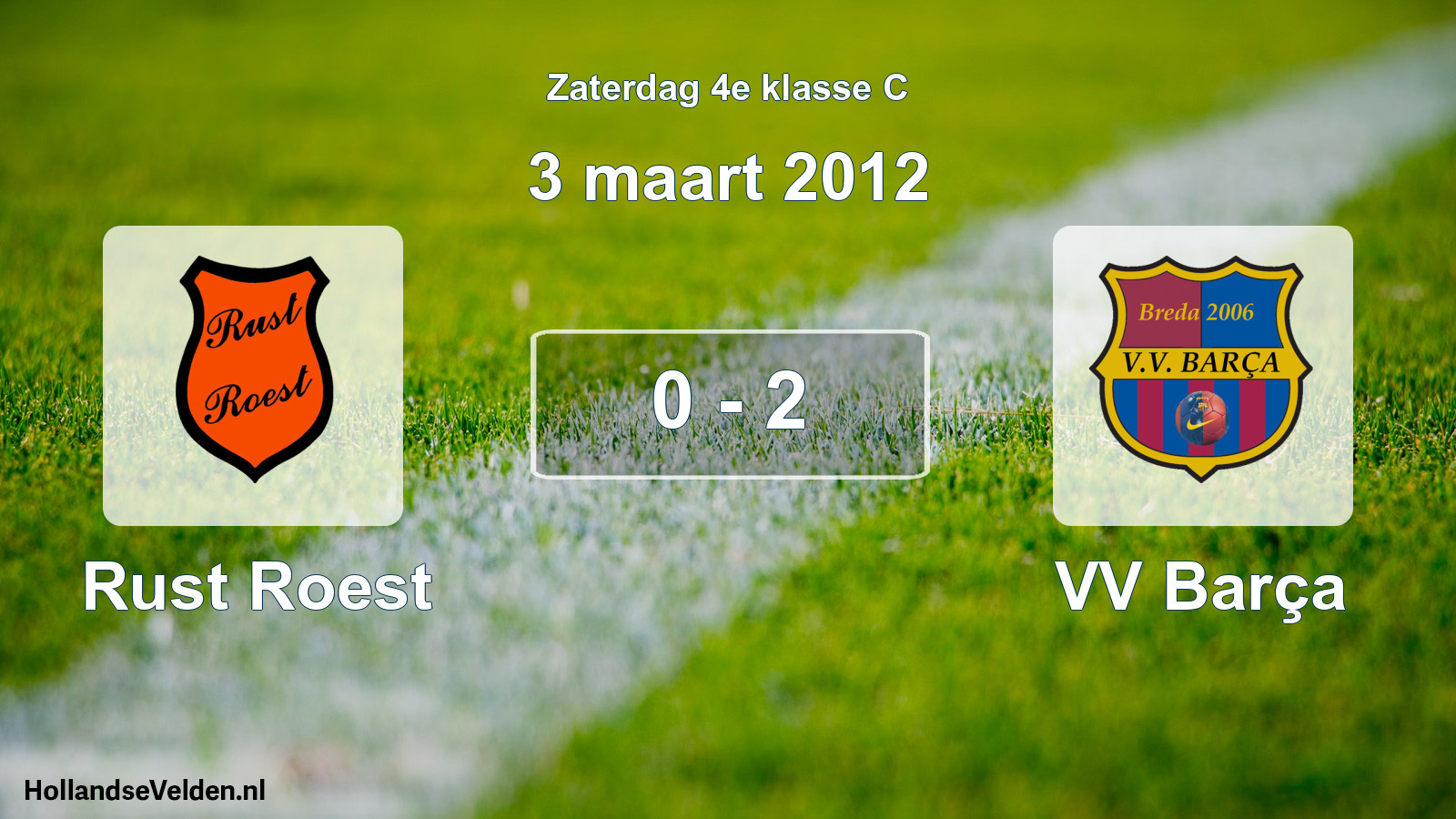 Total number of matches played: Rust Roest - VV Barça 0 - 2 (3 March 2012)