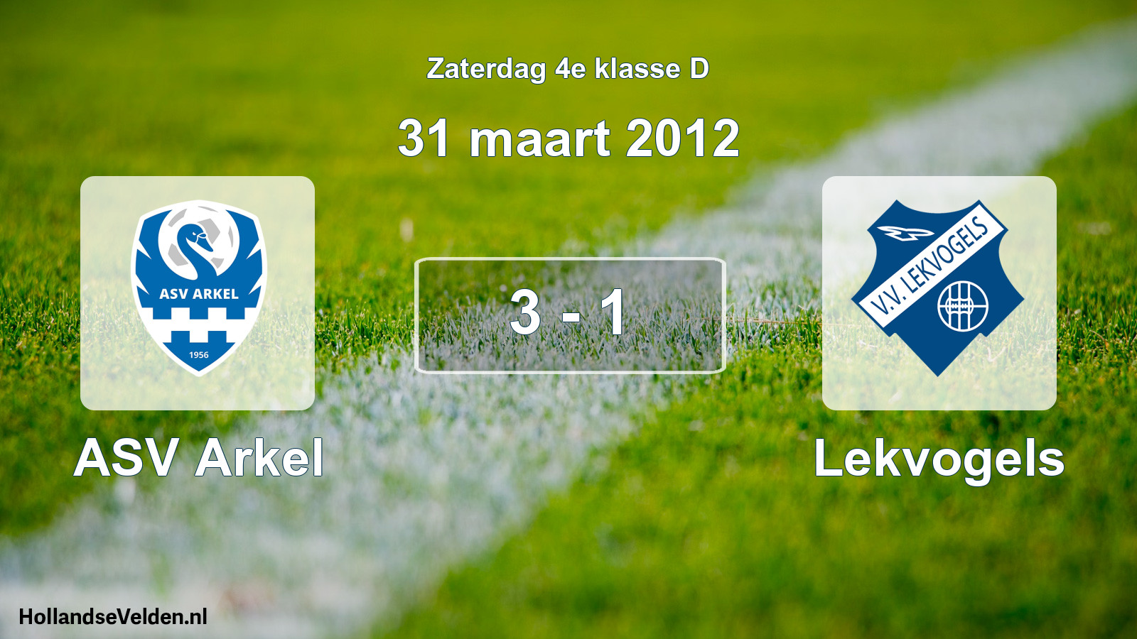 Total number of matches played: ASV Arkel - Lekvogels 3 - 1 (31 March 2012)