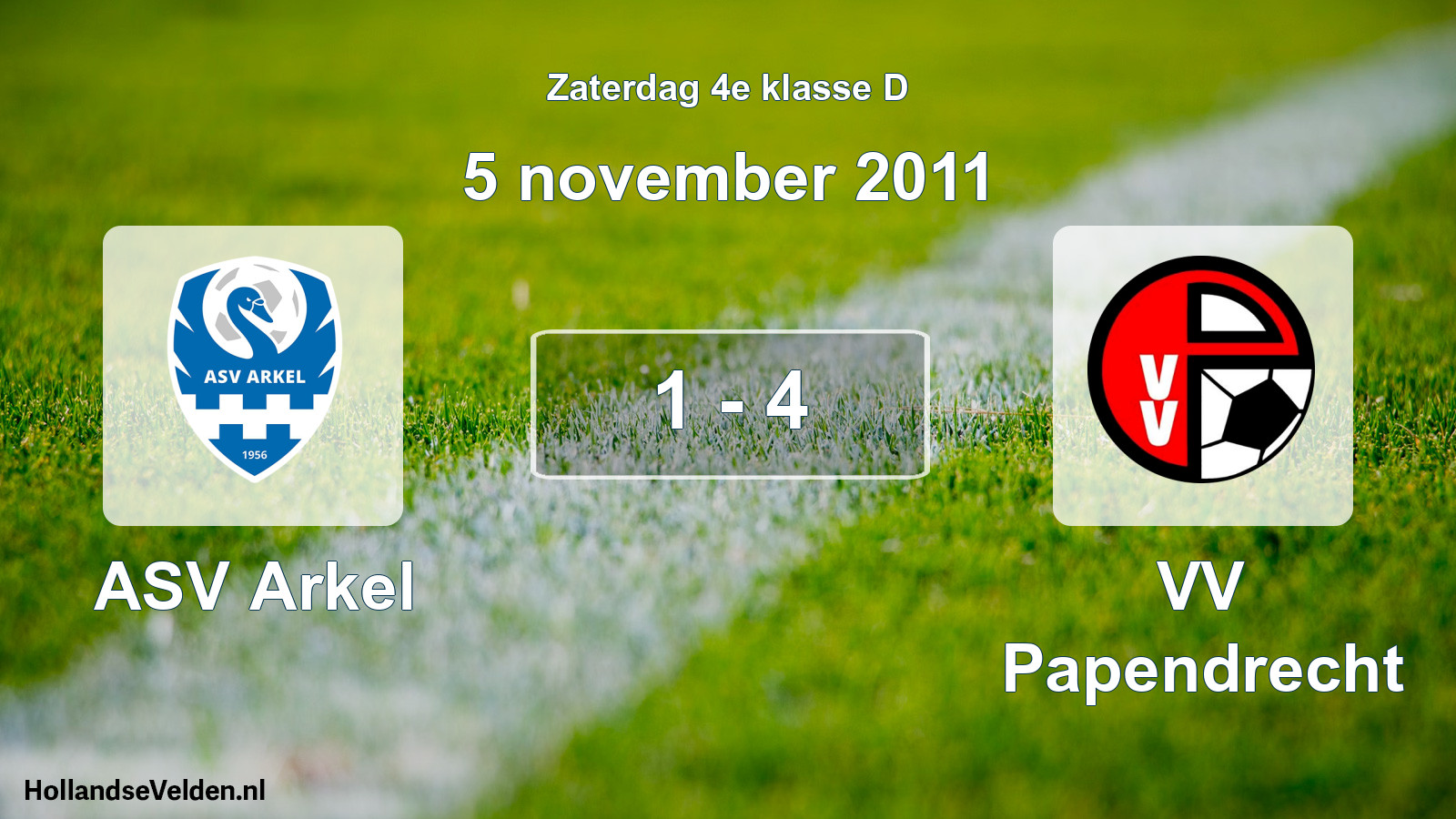 Total number of matches played: ASV Arkel - VV Papendrecht 1 - 4 (5 November 2011)