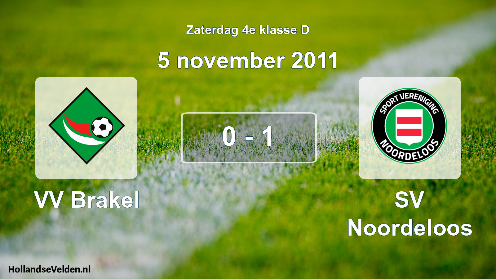 Total number of matches played: VV Brakel - SV Noordeloos 0 - 1 (5 November 2011)