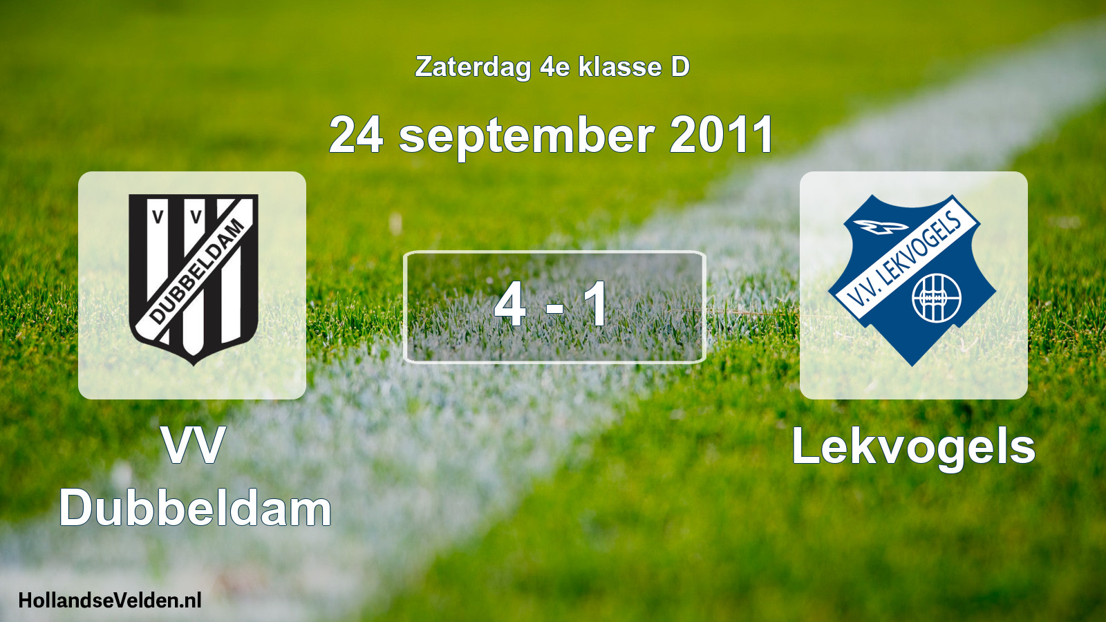 Total number of matches played: VV Dubbeldam - Lekvogels 4 - 1 (24 September 2011)