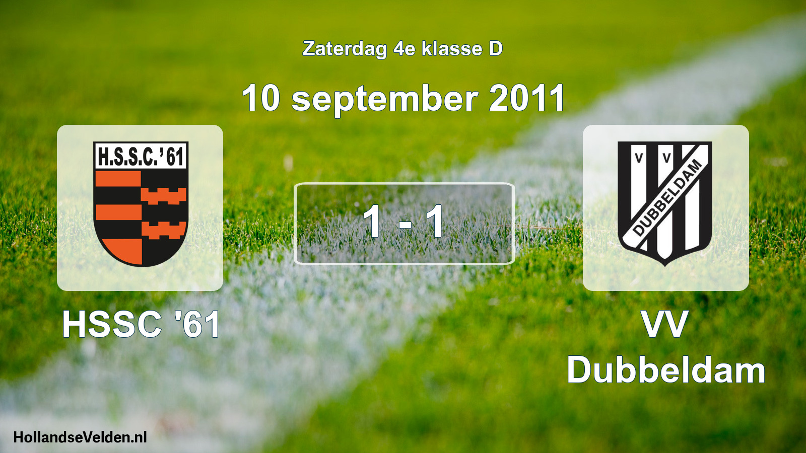 Total number of matches played: HSSC '61 - VV Dubbeldam 1 - 1 (10 September 2011)