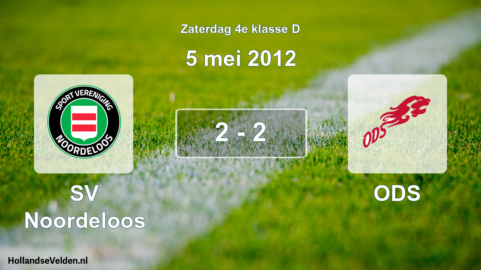 Total number of matches played: SV Noordeloos - ODS 2 - 2 (5 May 2012)