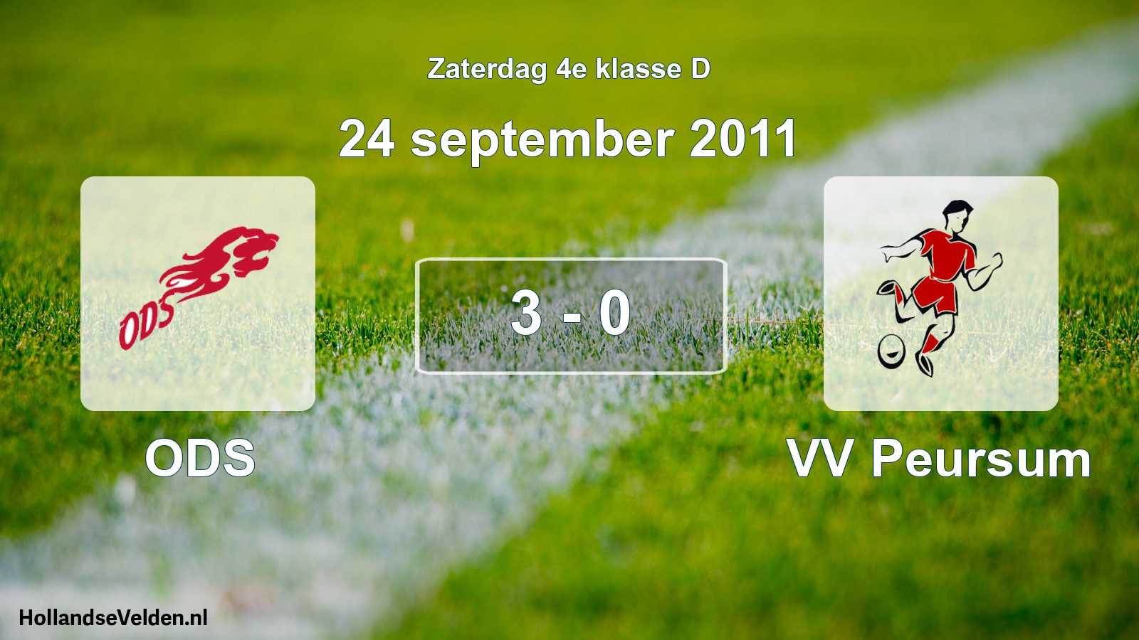 Total number of matches played: ODS - VV Peursum 3 - 0 (24 September 2011)