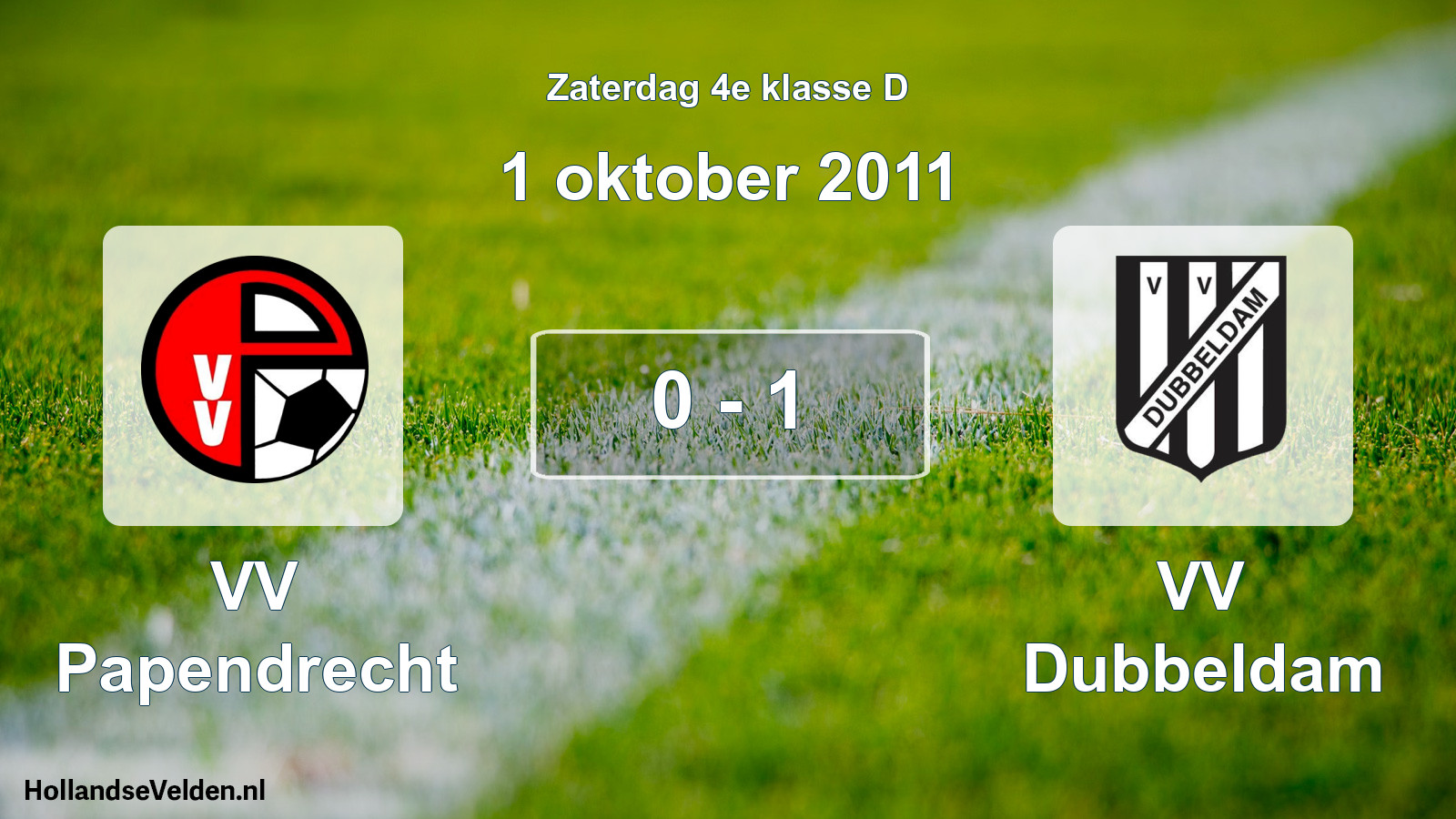 Total number of matches played: VV Papendrecht - VV Dubbeldam 0 - 1 (1 October 2011)