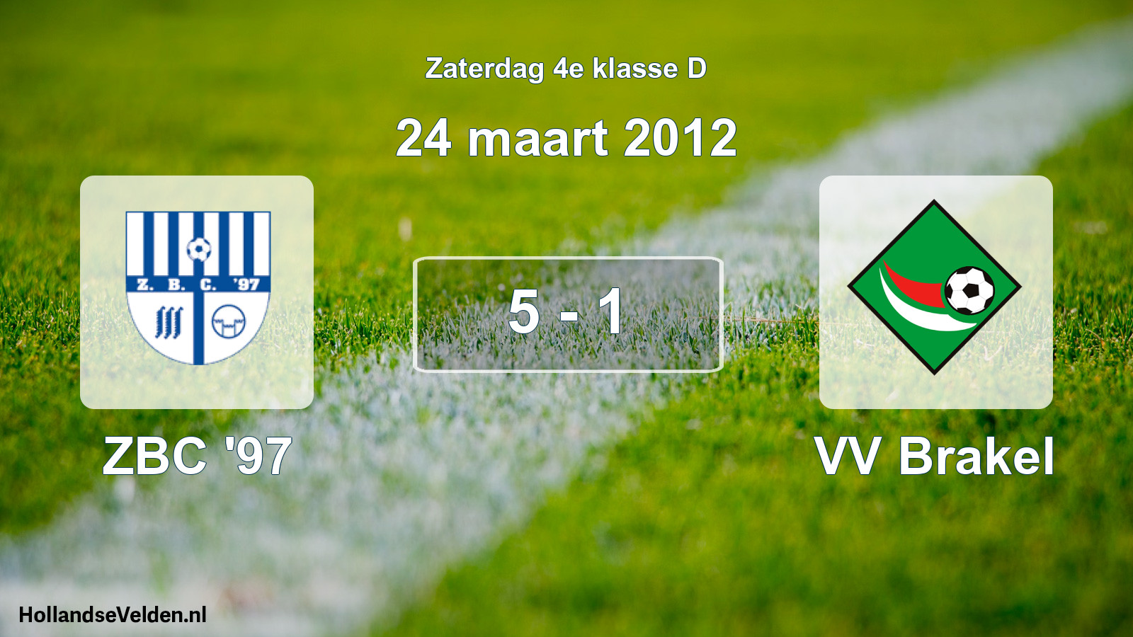 Total number of matches played: ZBC '97 - VV Brakel 5 - 1 (24 March 2012)
