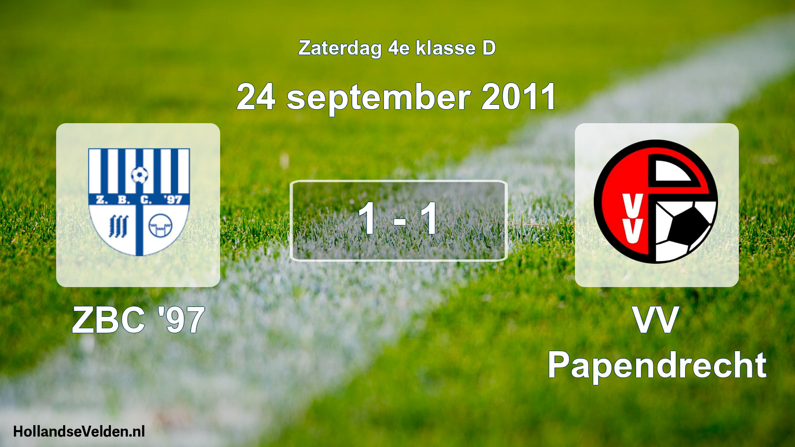 Total number of matches played: ZBC '97 - VV Papendrecht 1 - 1 (24 September 2011)
