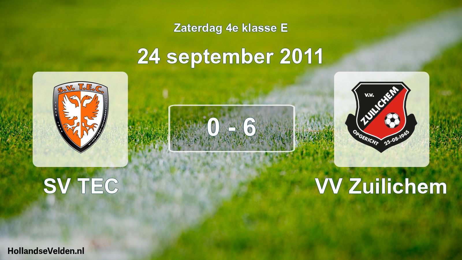 Total number of matches played: SV TEC - VV Zuilichem 0 - 6 (24 September 2011)