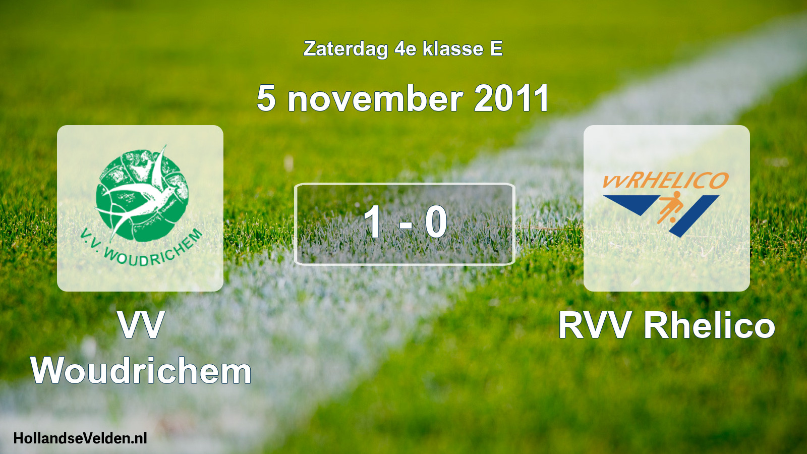Total number of matches played: VV Woudrichem - RVV Rhelico 1 - 0 (5 November 2011)
