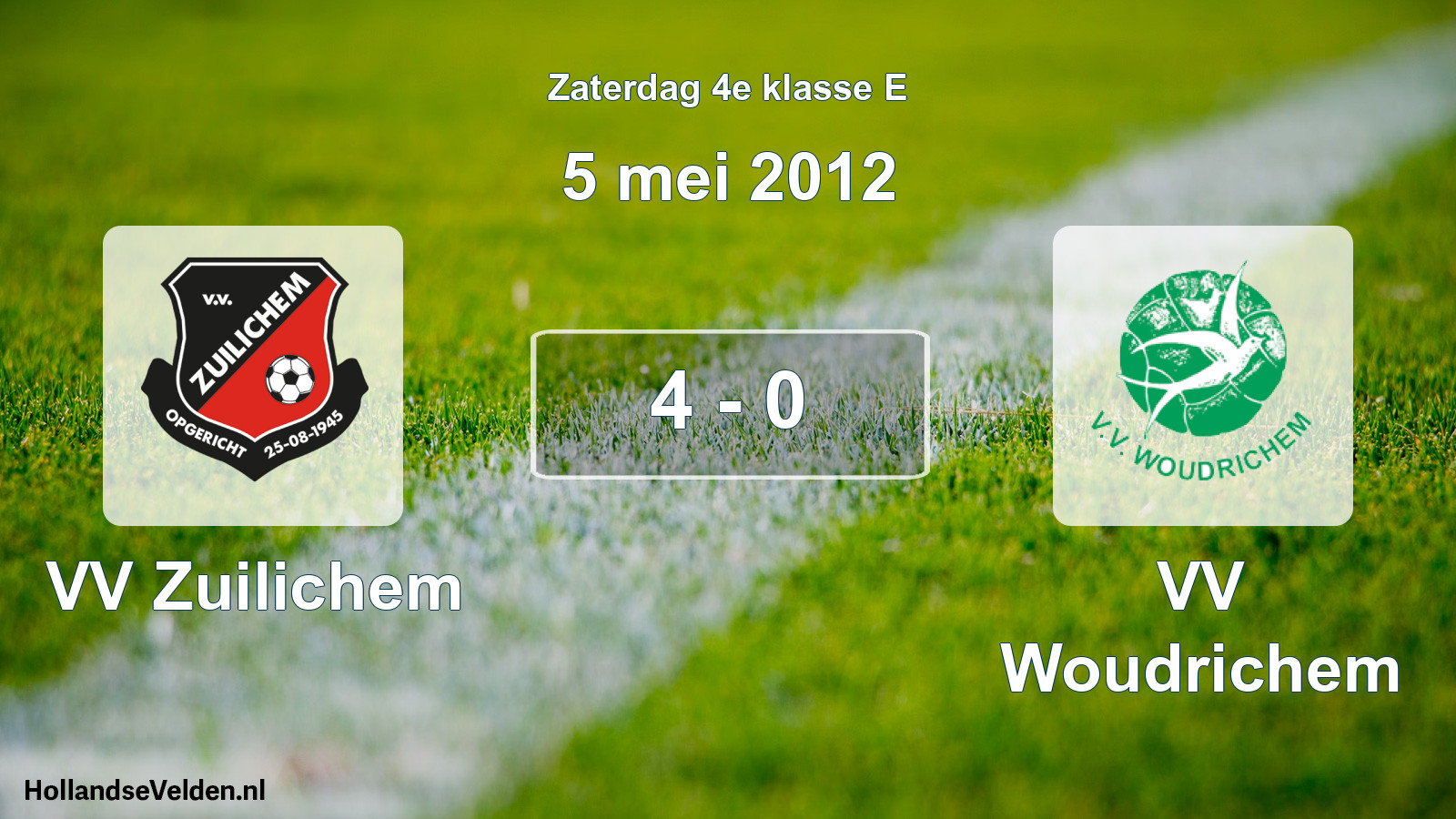 Total number of matches played: VV Zuilichem - VV Woudrichem 4 - 0 (5 May 2012)