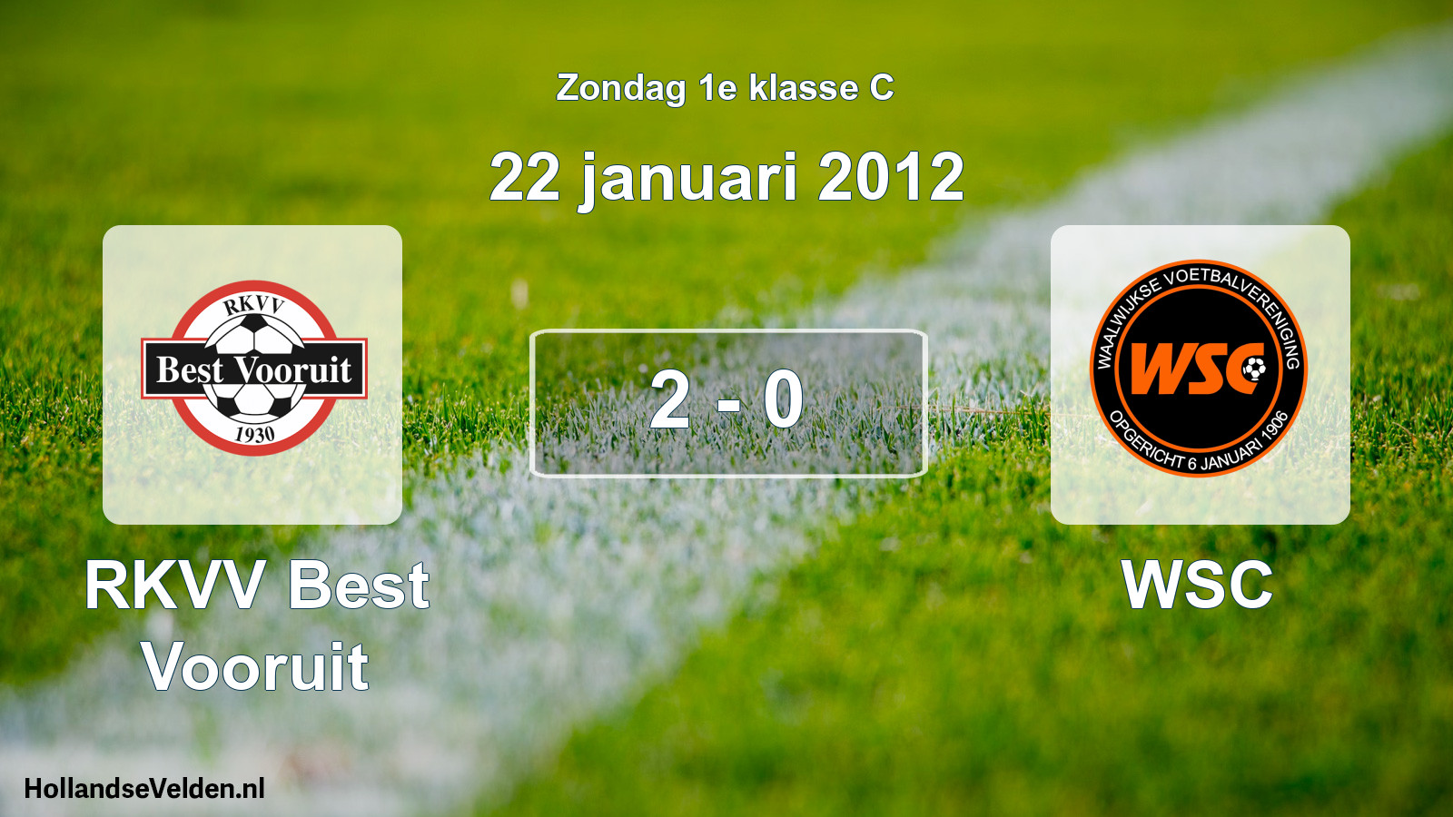 Total number of matches played: RKVV Best Vooruit - WSC 2 - 0 (22 January 2012)