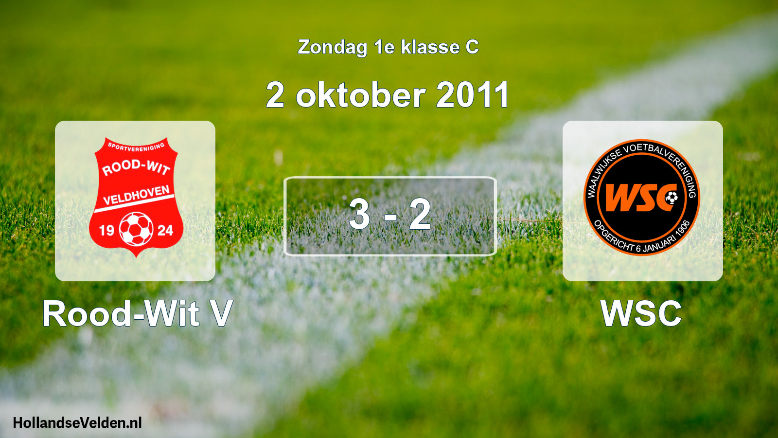 Total number of matches played: Rood-Wit V - WSC 3 - 2 (2 October 2011)