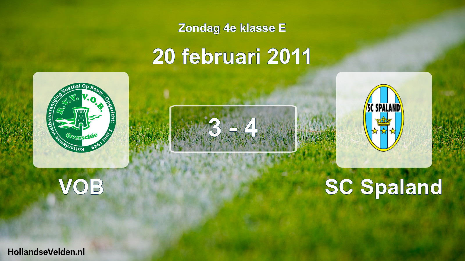 Total number of matches played: VOB - SC Spaland 3 - 4 (20 February 2011)