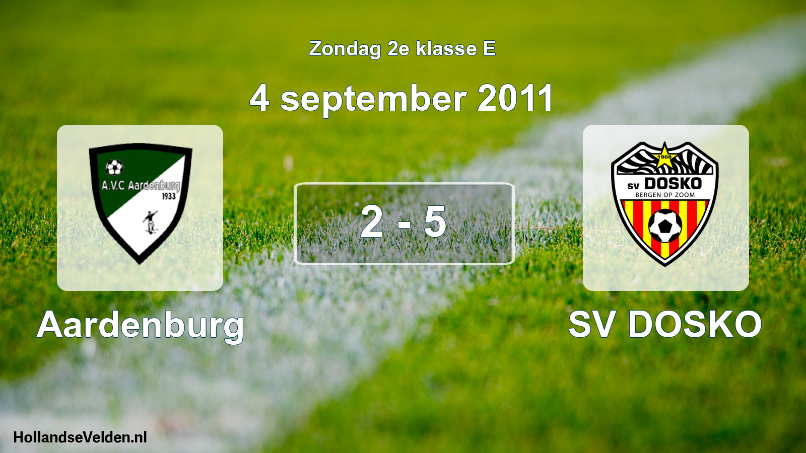 Total number of matches played: Aardenburg - SV DOSKO 2 - 5 (4 September 2011)
