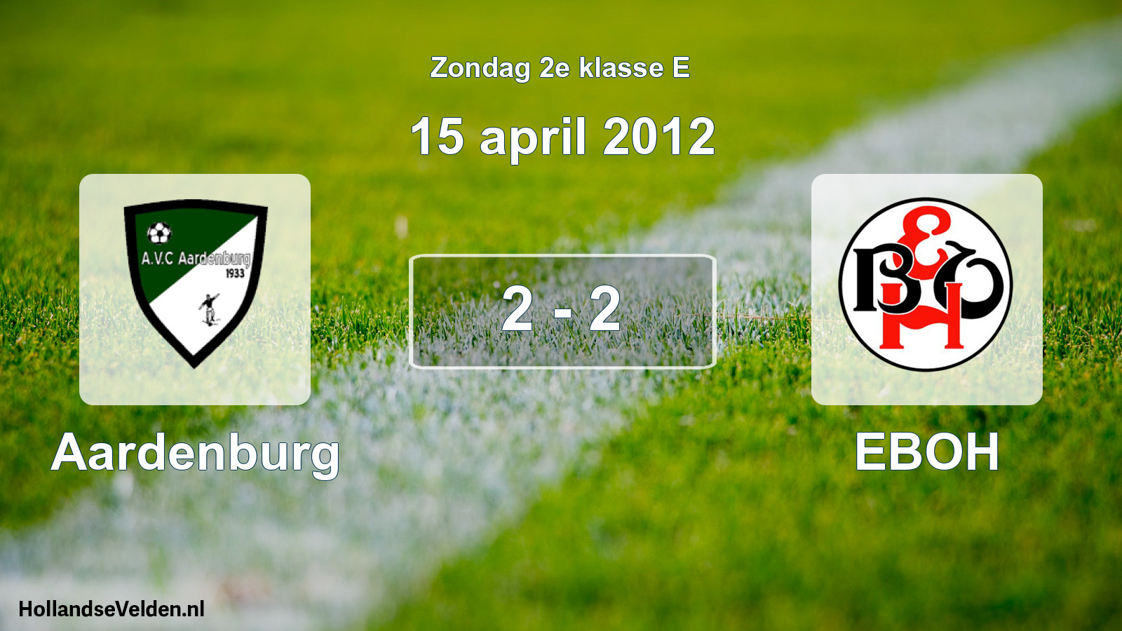 Total number of matches played: Aardenburg - EBOH 2 - 2 (15 April 2012)