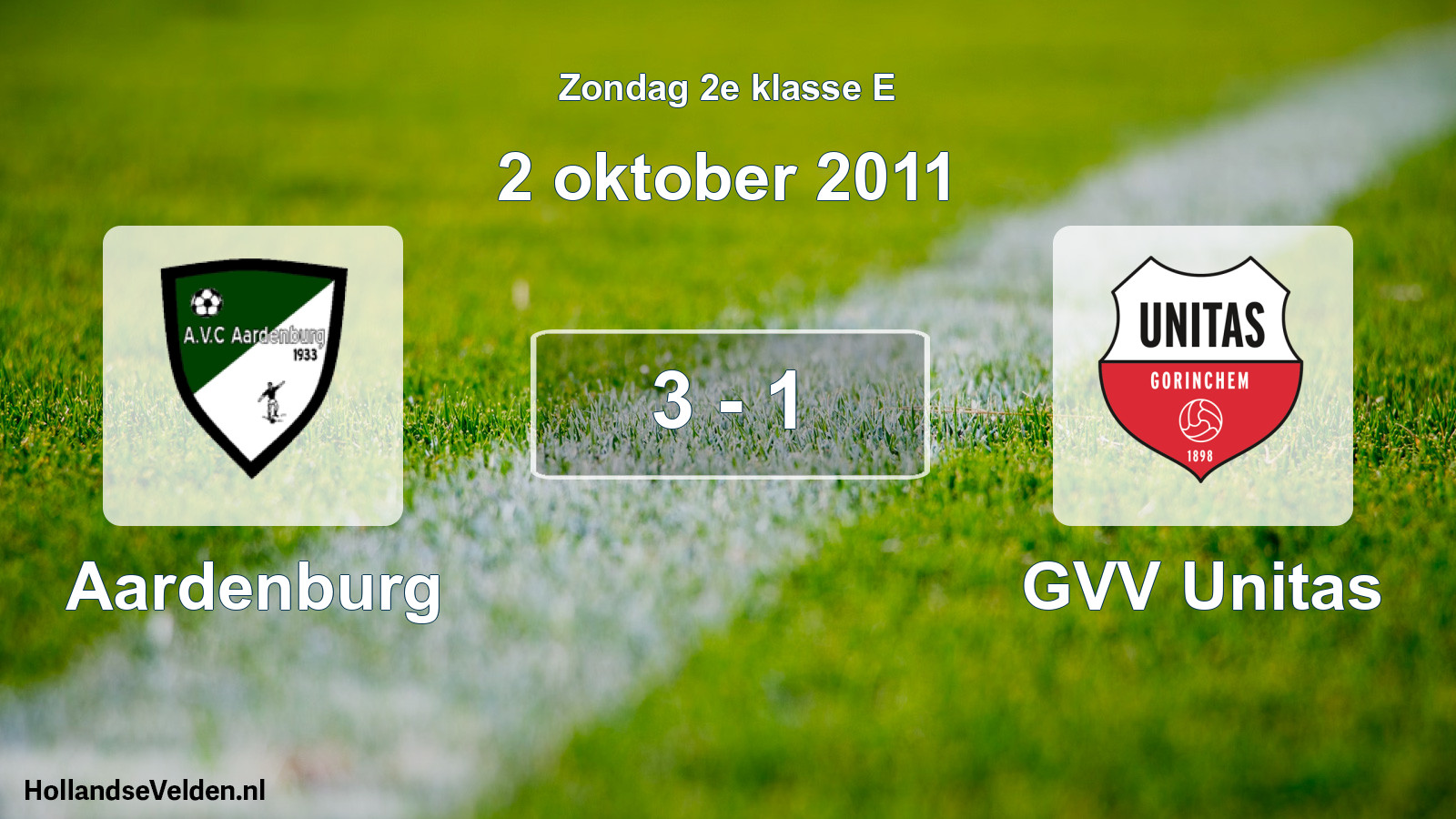 Total number of matches played: Aardenburg - GVV Unitas 3 - 1 (2 October 2011)