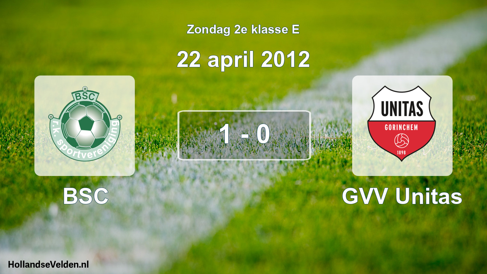 Total number of matches played: BSC - GVV Unitas 1 - 0 (22 April 2012)