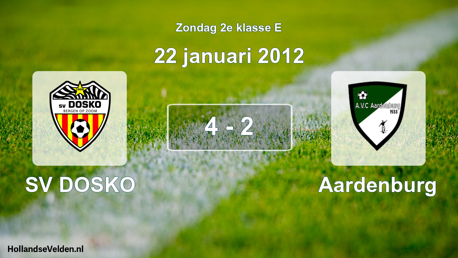 Total number of matches played: SV DOSKO - Aardenburg 4 - 2 (22 January 2012)