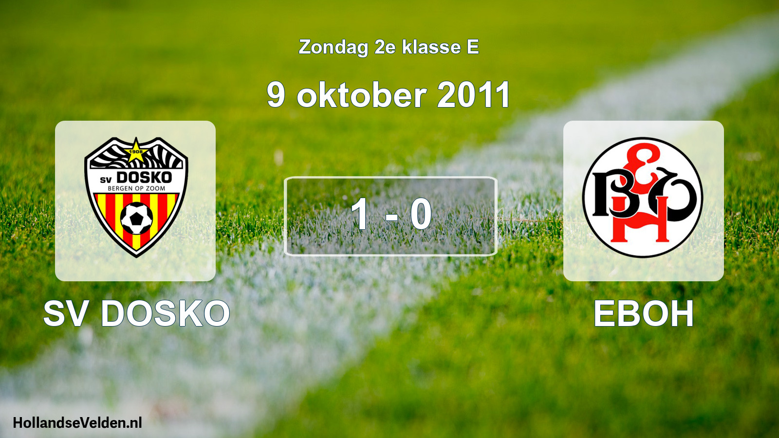 Total number of matches played: SV DOSKO - EBOH 1 - 0 (9 October 2011)