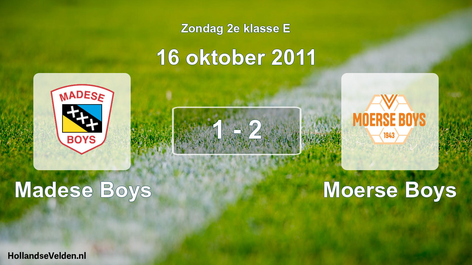 Total number of matches played: Madese Boys - Moerse Boys 1 - 2 (16 October 2011)