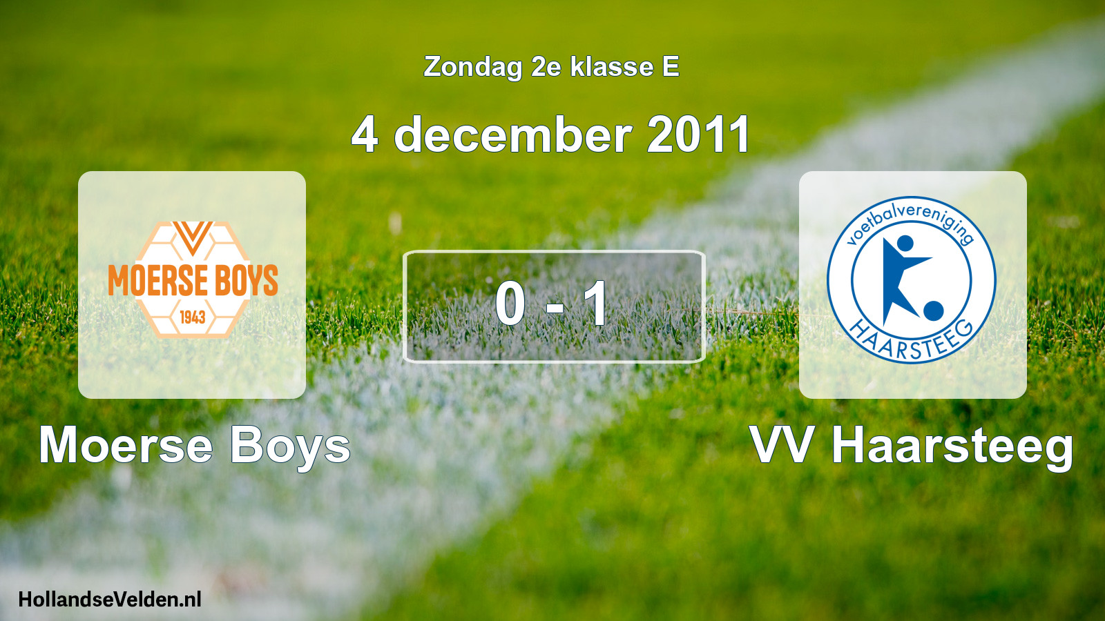 Total number of matches played: Moerse Boys - VV Haarsteeg 0 - 1 (4 December 2011)