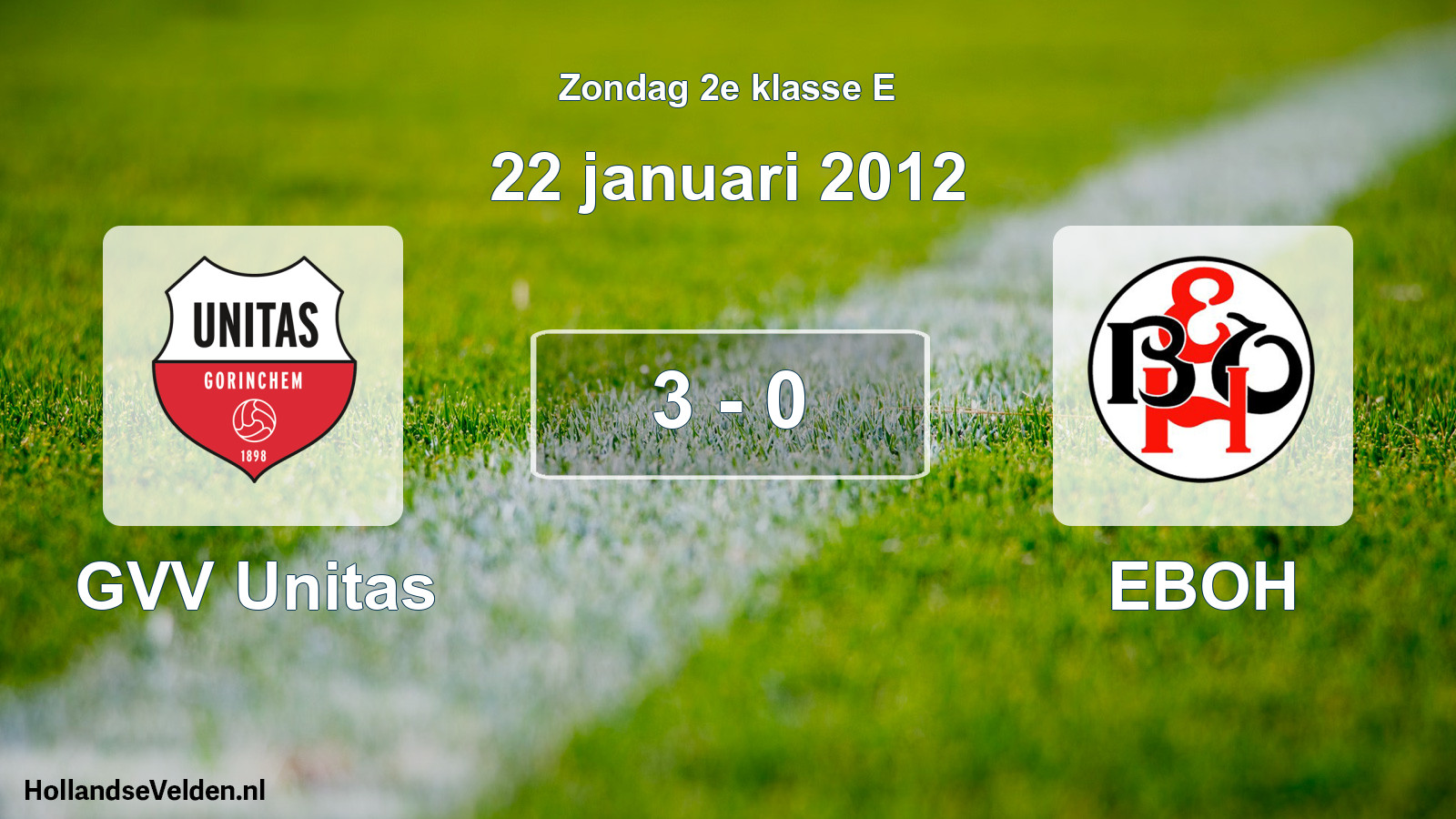 Total number of matches played: GVV Unitas - EBOH 3 - 0 (22 January 2012)