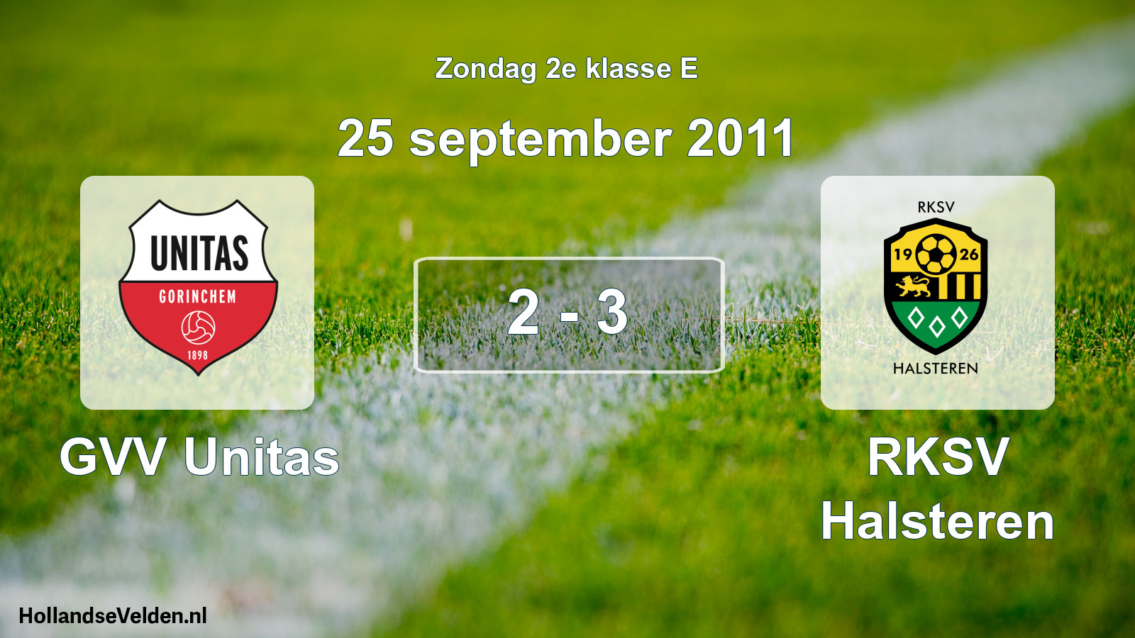 Total number of matches played: GVV Unitas - RKSV Halsteren 2 - 3 (25 September 2011)