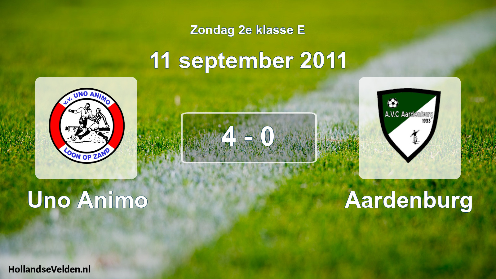 Total number of matches played: Uno Animo - Aardenburg 4 - 0 (11 September 2011)