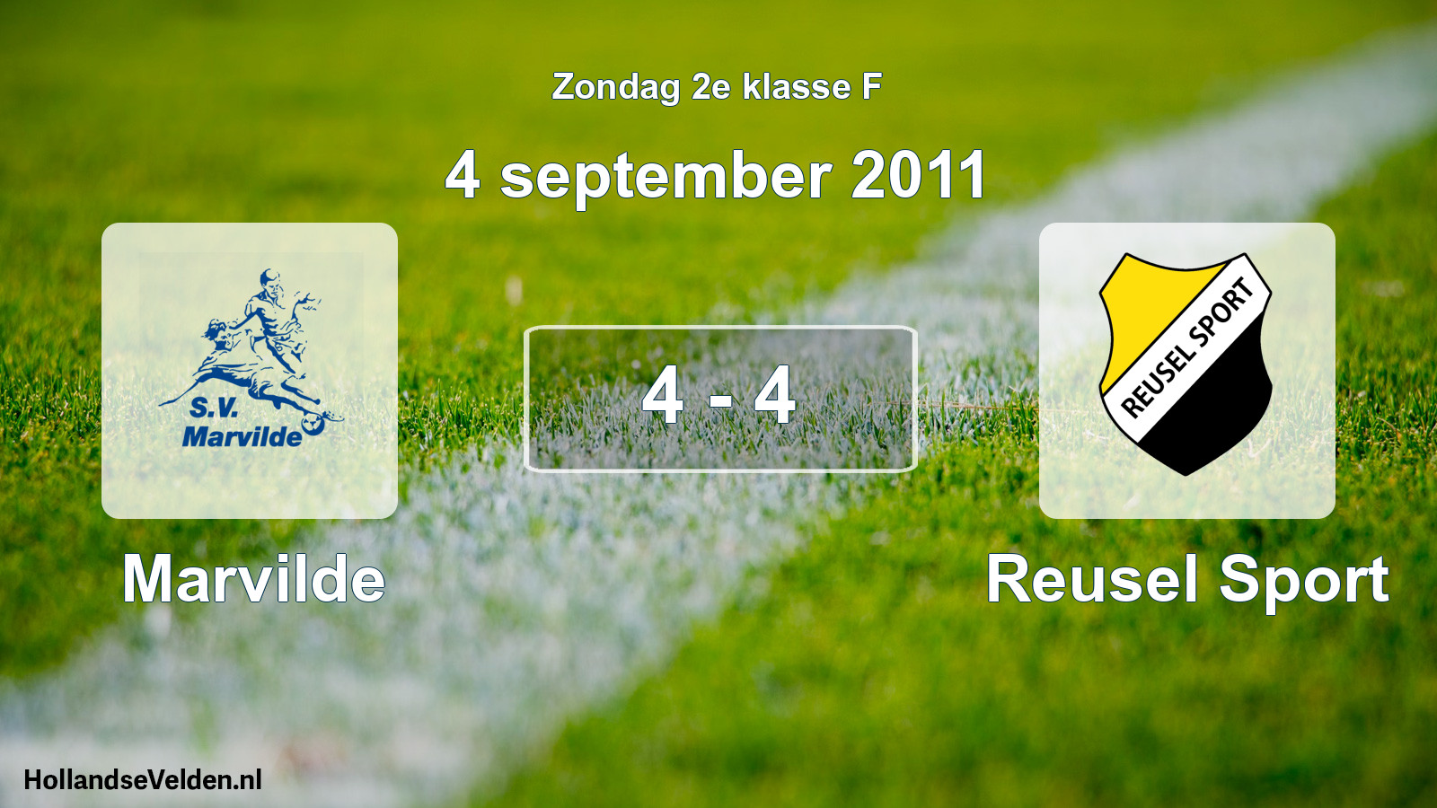 Total number of matches played: Marvilde - Reusel Sport 4 - 4 (4 September 2011)