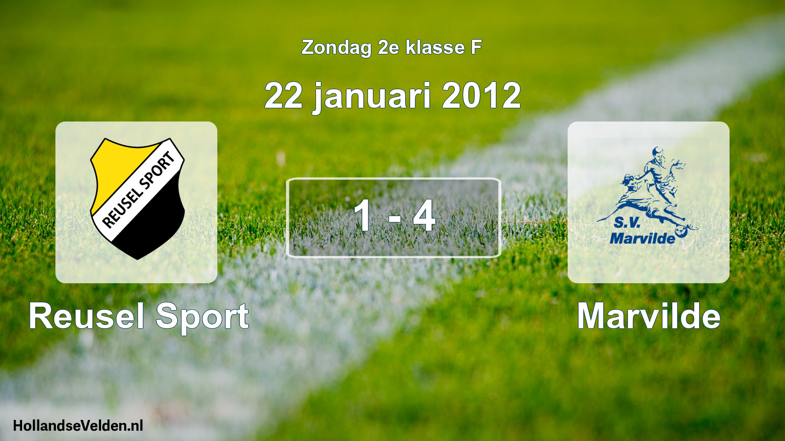 Total number of matches played: Reusel Sport - Marvilde 1 - 4 (22 January 2012)