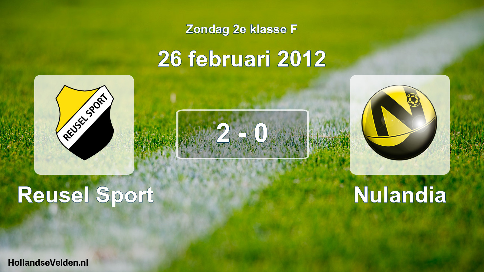 Total number of matches played: Reusel Sport - Nulandia 2 - 0 (26 February 2012)