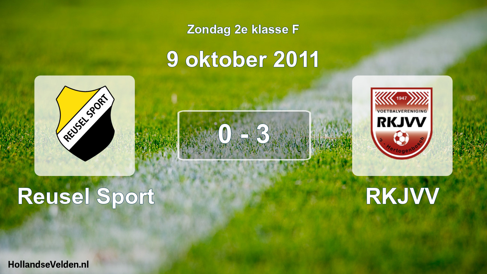 Total number of matches played: Reusel Sport - RKJVV 0 - 3 (9 October 2011)