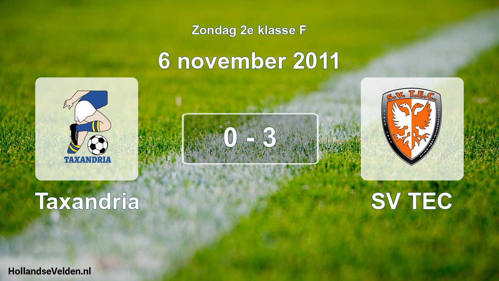 Total number of matches played: Taxandria - SV TEC 0 - 3 (6 November 2011)