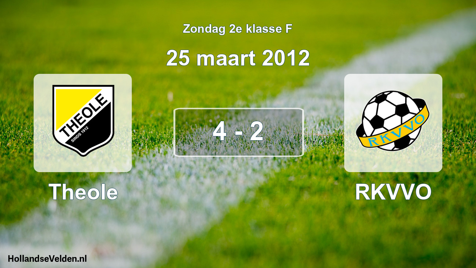 Total number of matches played: Theole - RKVVO 4 - 2 (25 March 2012)