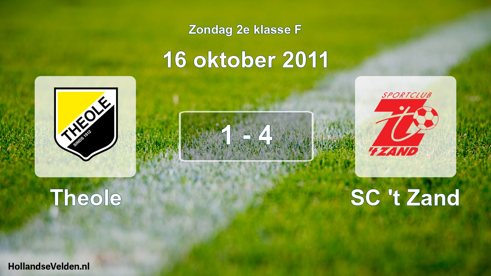 Total number of matches played: Theole - SC 't Zand 1 - 4 (16 October 2011)