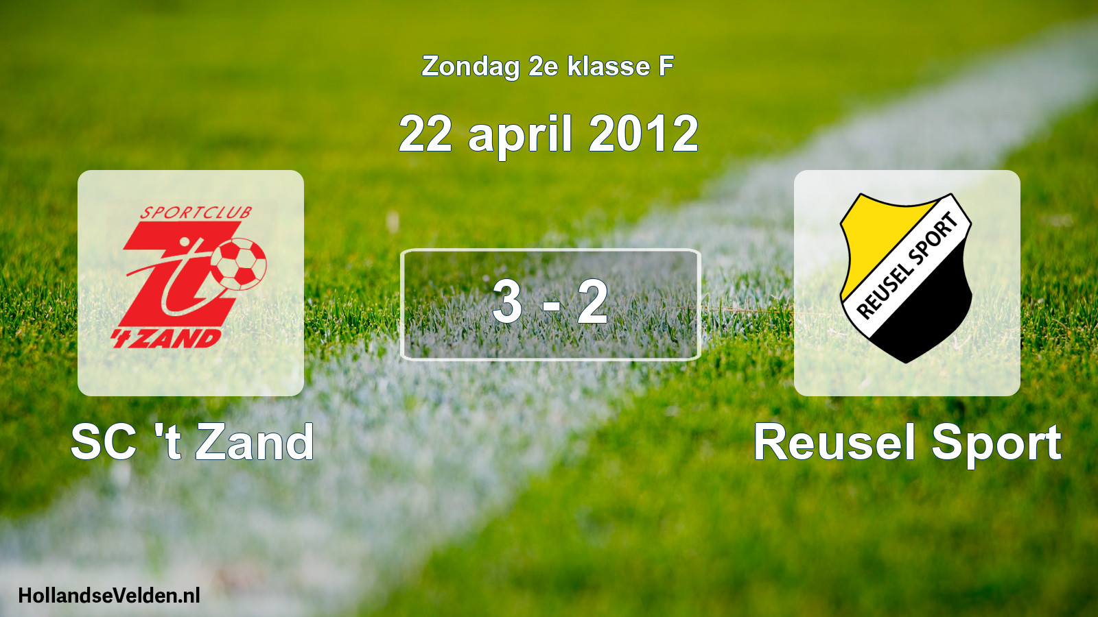 Total number of matches played: SC 't Zand - Reusel Sport 3 - 2 (22 April 2012)
