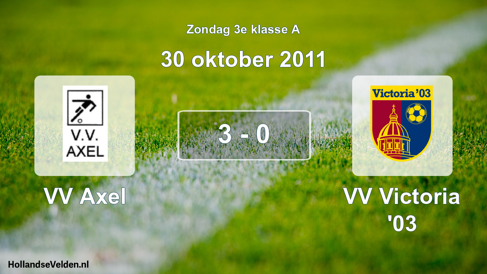 Total number of matches played: VV Axel - VV Victoria '03 3 - 0 (30 October 2011)