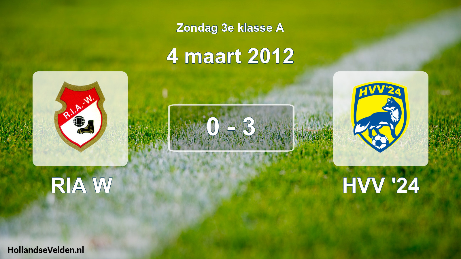 Total number of matches played: RIA W - HVV '24 0 - 3 (4 March 2012)