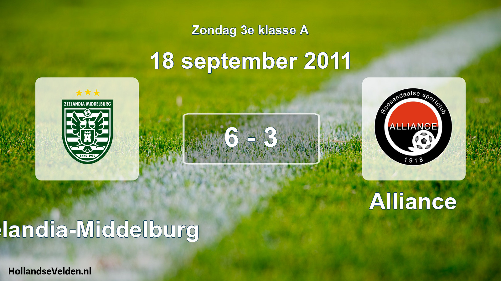Total number of matches played: Zeelandia-Middelburg - Alliance 6 - 3 (18 September 2011)