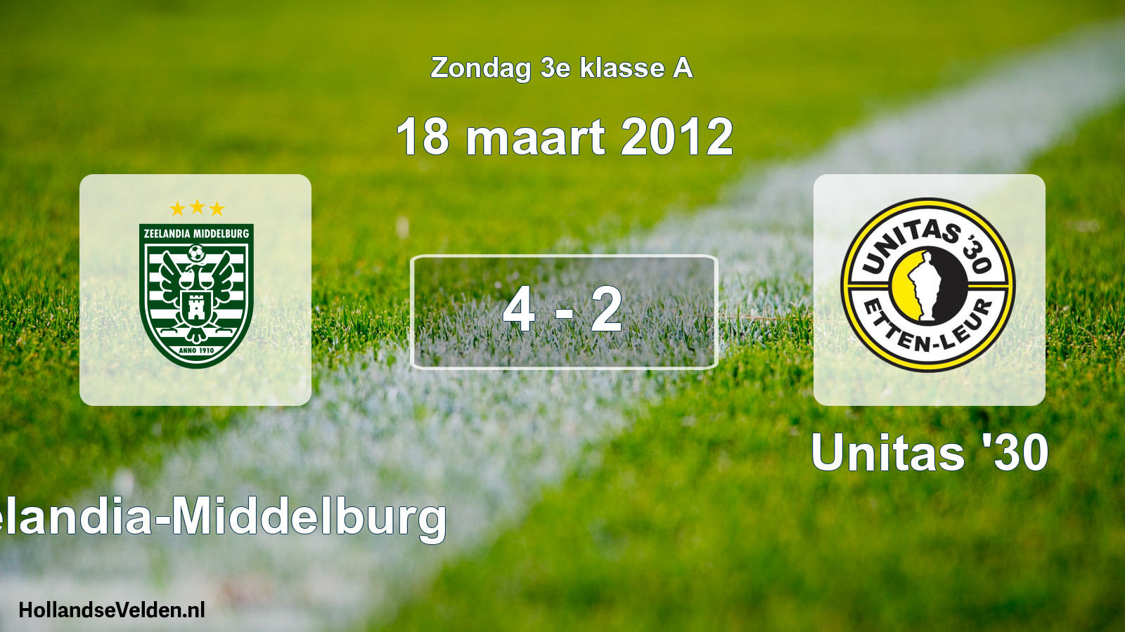 Total number of matches played: Zeelandia-Middelburg - Unitas '30 4 - 2 (18 March 2012)