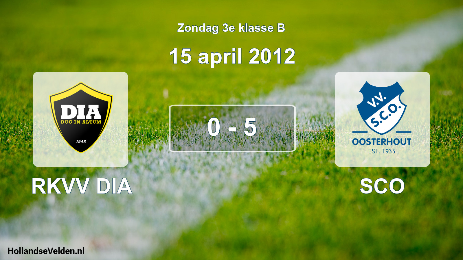 Total number of matches played: RKVV DIA - SCO 0 - 5 (15 April 2012)
